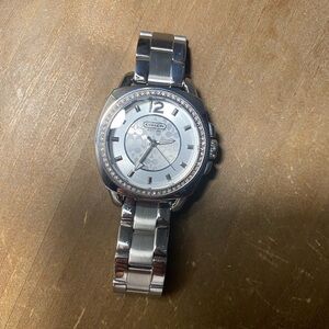 Coach Silver-Tone Women's Watch with Crystal Accents
